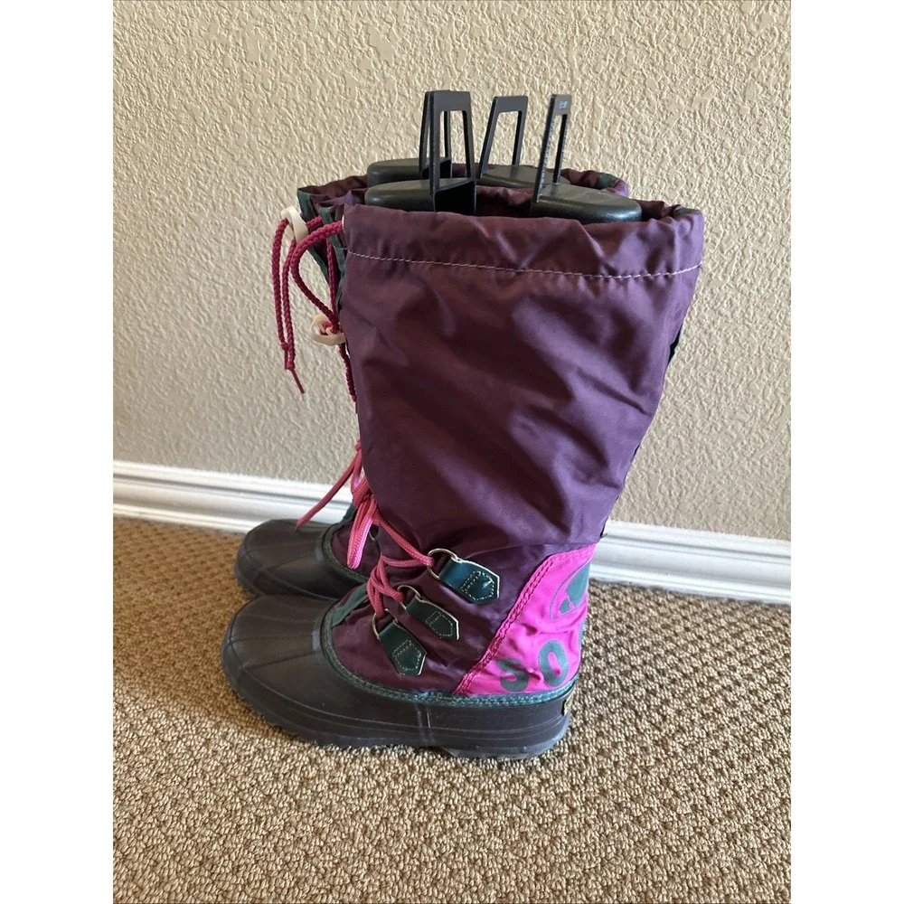 Vintage Sorel Purple Boots Mid Calf Removable Felt Liners Sz 6